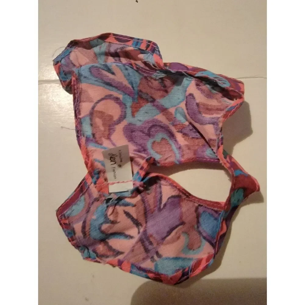 Vintage‎ Barbie Ken Skipper Doll Accessory Clothing Vest Multi Color VTG